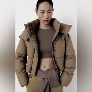 ZARA RUBBERIZED PUFFER JACKET